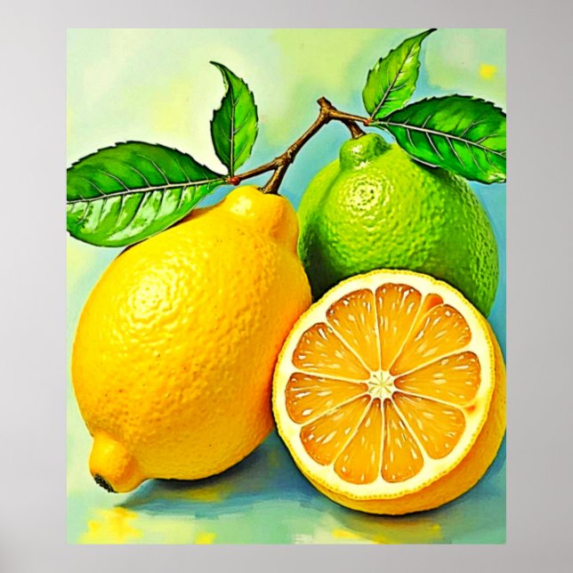 Zesty Citrus Burst of Sunshine Design Poster (Vorne)