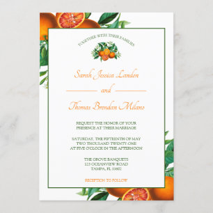 Zesty Citrus Orange Dream Wedding Einladung