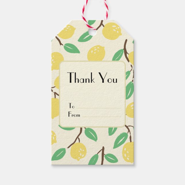 Zesty Citrus Yellow Geschenkanhänger (Vorderseite)