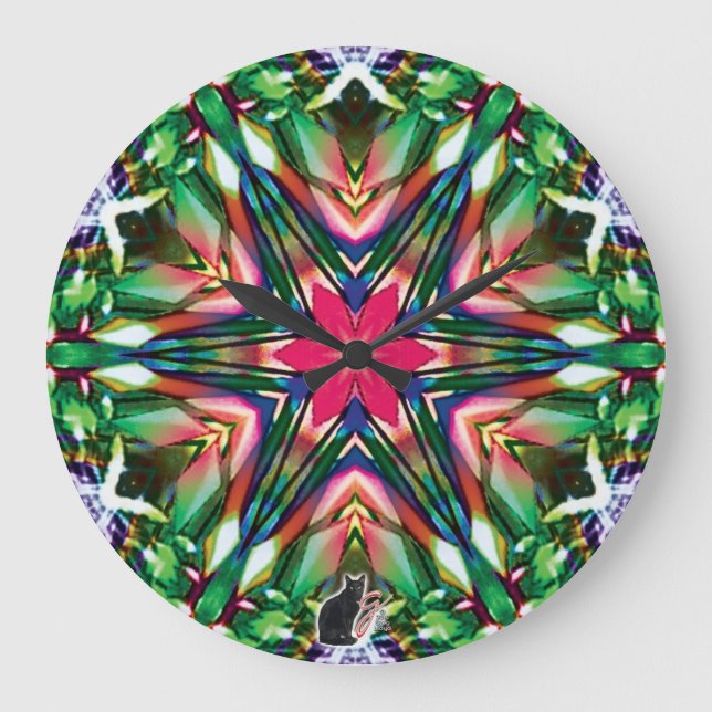 Zesty Kaleidoscope Große Wanduhr (Vorderseite)