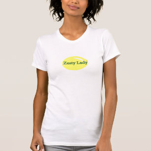 Zesty Lady T - Shirt grün Buchstaben gelbe Zitron