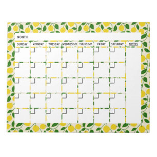 Zesty Lemon Calendar Notepad Notizblock