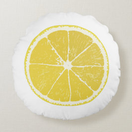 Zesty Lemon Slice Round Decorative Pillow Rundes Kissen