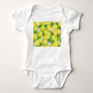 Zesty Lemon: Zitrus Pattern Delight Baby Strampler