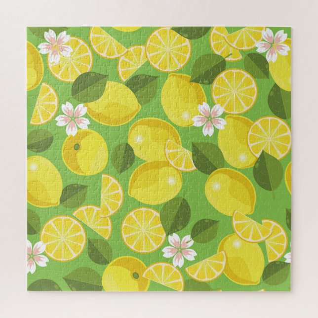 Zesty Lemon: Zitrus Pattern Delight Puzzle (Vertikal)