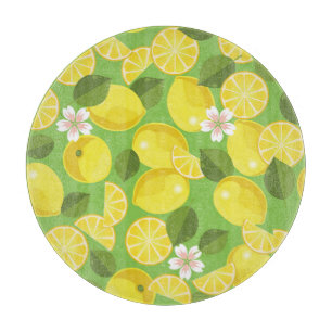 Zesty Lemon: Zitrus Pattern Delight Schneidebrett