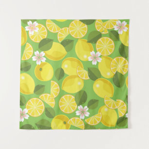 Zesty Lemon: Zitrus Pattern Delight Wandteppich