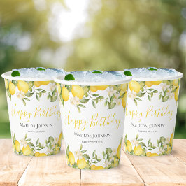 Zesty Lemons Fun Yellow Birthday Party Pappbecher