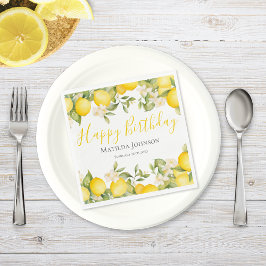 Zesty Lemons Fun Yellow Birthday Party Serviette