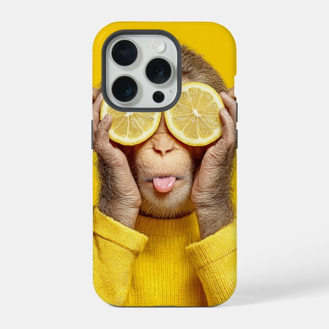 Zesty Monkey - Lustiger Lemon Eye Monkey Handyhüll iPhone Hülle (Rückseite)