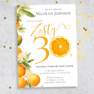 Zesty Orange Fun 30. Geburtstag Party Einladung