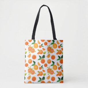 'Zesty Orchard' Lebendiges Orange- und Blattmuster