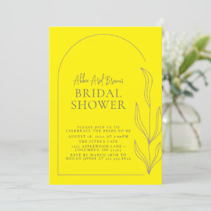 Zesty Yellow Arch Script Brautparty Einladung