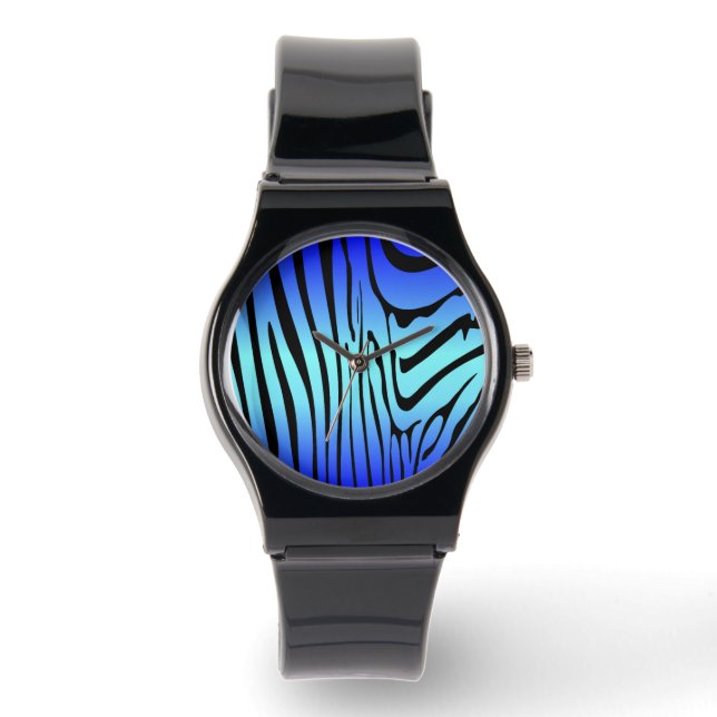 Zesty Zebra Blue Armbanduhr (Vorderseite)
