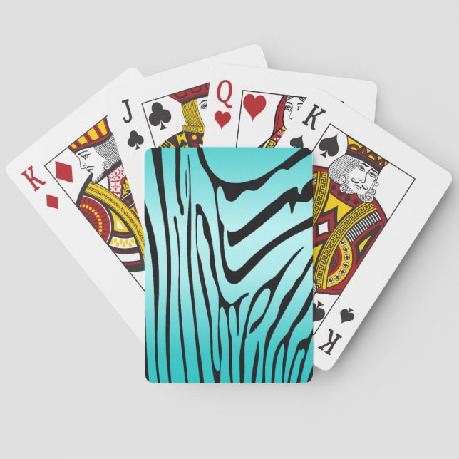 Zesty Zebra Cyan Spielkarten (Rückseite)