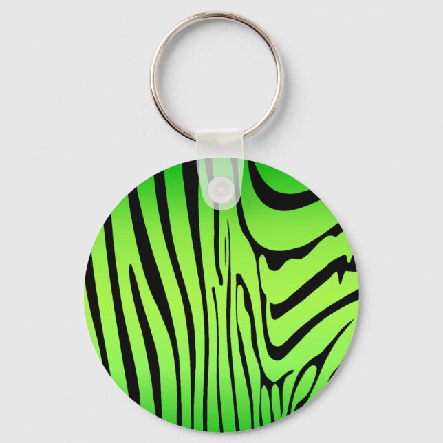 Zesty Zebra Green Schlüsselanhänger (Vorderseite)
