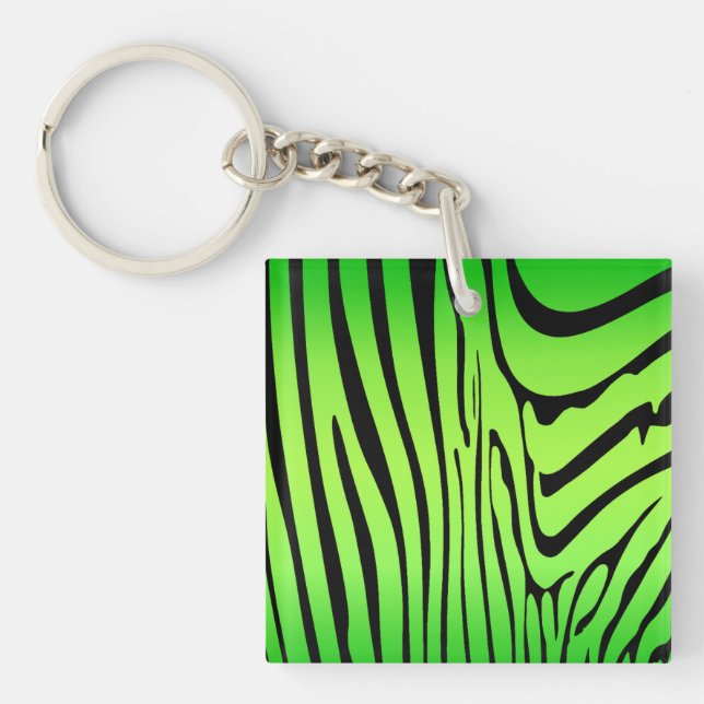 Zesty Zebra Green Schlüsselanhänger (Vorderseite)