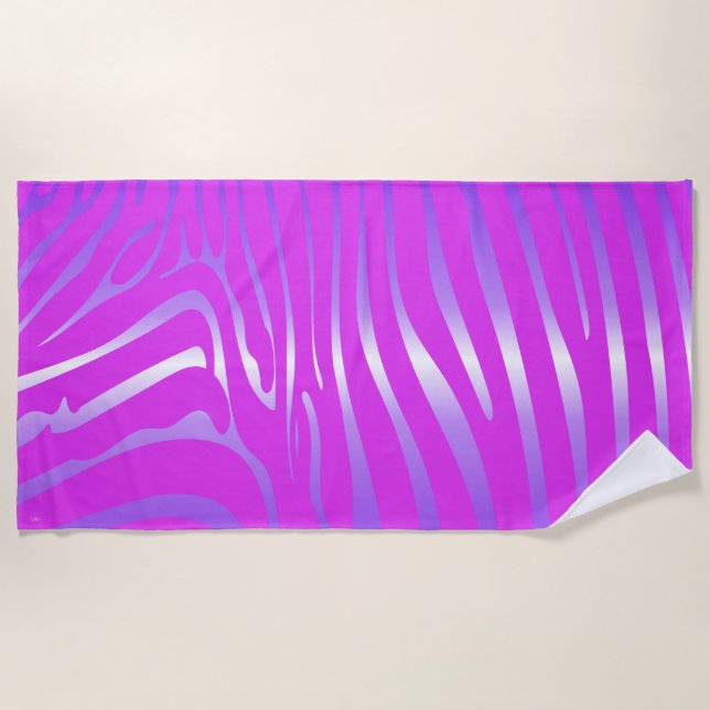 Zesty Zebra Pink Beach Handtuch (Vorderseite)