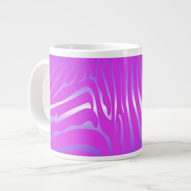 Zesty Zebra Pink Giant Coffee Tasse (Vorderseite Links)