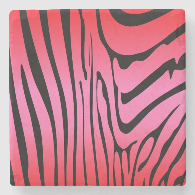 Zesty Zebra Red Steinuntersetzer (Vorderseite)