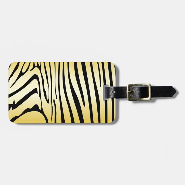 Zesty Zebra Yellow Gepäckanhänger (Vorderseite horizontal)
