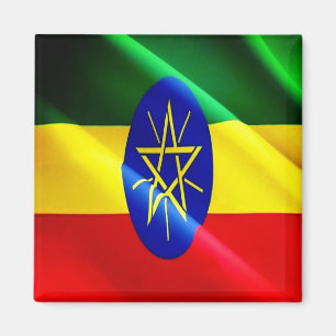 zET002 ETHIOPIA, Waving Flag, Afrika, Kühlschrank Magnet