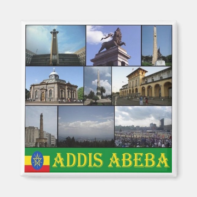 zET007 ADDIS ABABA, Mosaik, Äthiopien, Kühlschrank Magnet (Vorne)