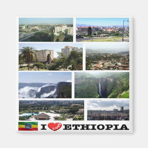 zET015 ETHIOPIA I Liebe, Mosaik, Afrika, Kühlschra Magnet