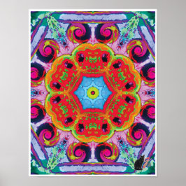 Zeta Kinetic Collage Kaleidoscope Poster