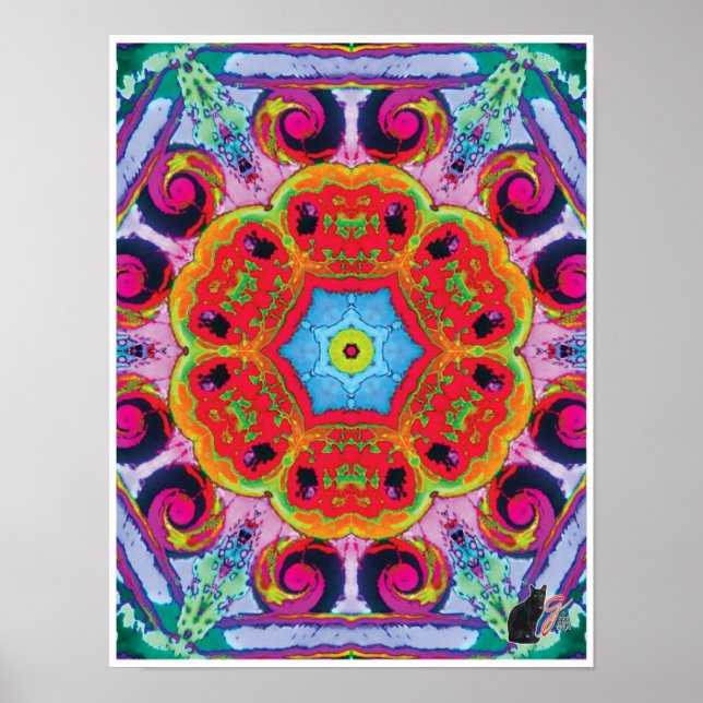 Zeta Kinetic Collage Kaleidoscope Poster (Vorne)