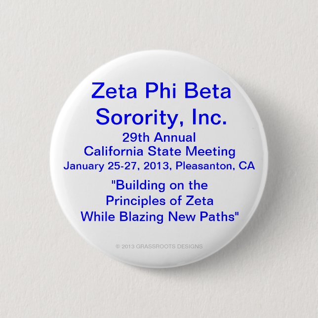 Zeta Phi Beta Sorority, Inc., 29. jährliche Button (Vorderseite)