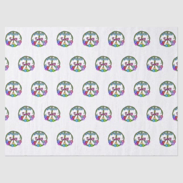 Zettel - Frieden und Liebe Seidenpapier (Vorderseite)