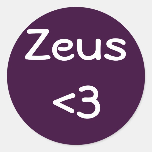 Zeus <3 Aufkleber (Vorderseite)