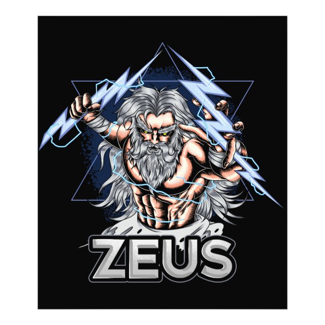 Zeus Griechisch-Mythologie Zeichnend Fotodruck (Vorne)