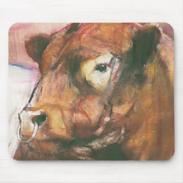 Zeus Rot umgeschnallter Galloway Stier 2006 2 Mousepad (Vorne)