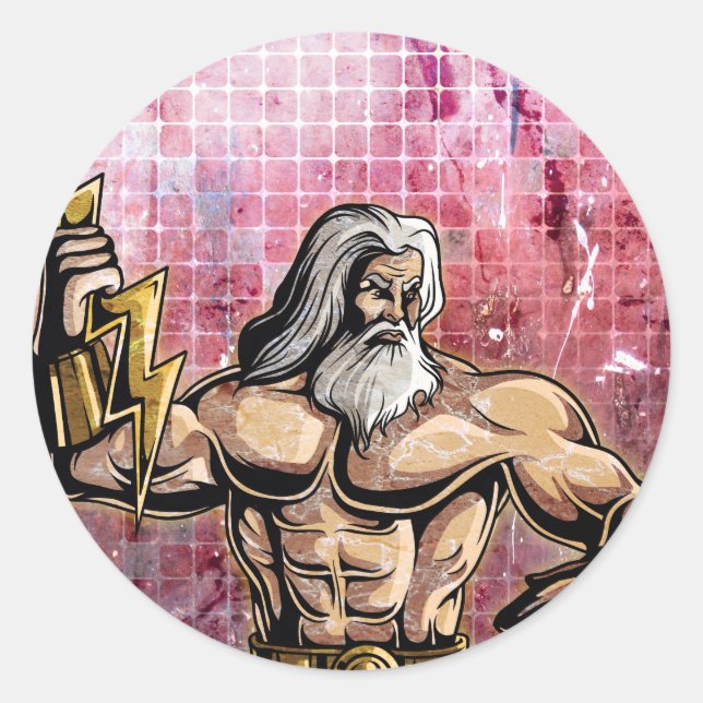 Zeus Runder Aufkleber (Vorderseite)
