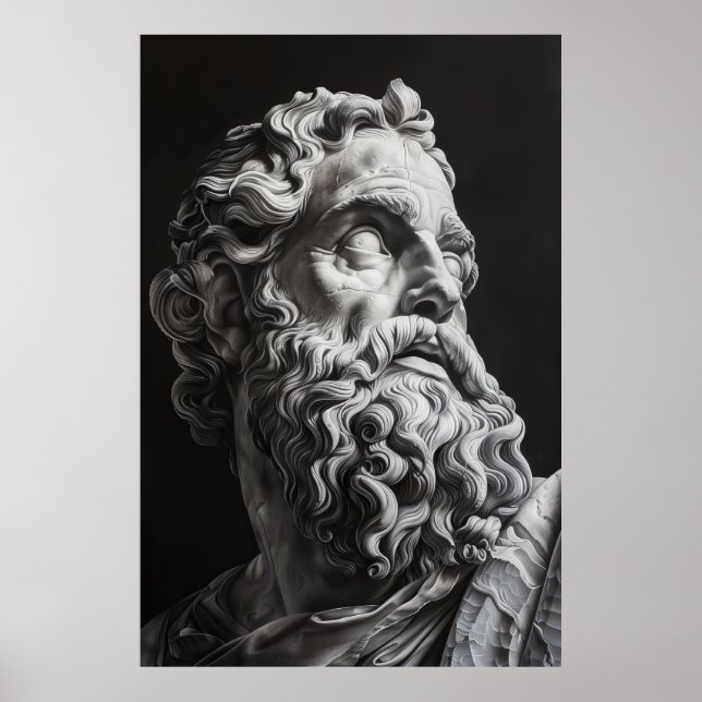 Zeus-Skulptur-Portrait-Poster - Gute Himmel in t Poster (Vorne)