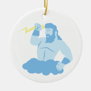 Zeus und Erleuchtung Keramik Ornament