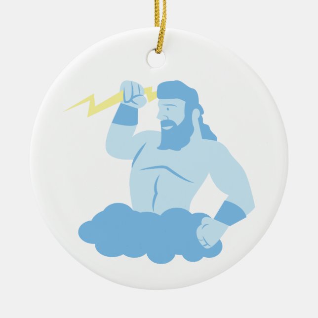 Zeus und Erleuchtung Keramik Ornament (Vorne)
