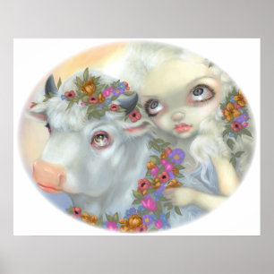 Zeus- und Europakunst DRUCKEN unbedarften Poster