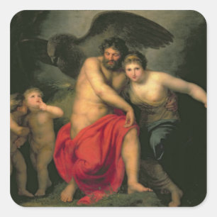 Zeus und Hera auf dem Monte Ida, 1775 Quadratischer Aufkleber