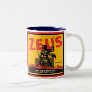Zeus Vintages Kratetikett - Olivenhaine, Zitrusmö Zweifarbige Tasse