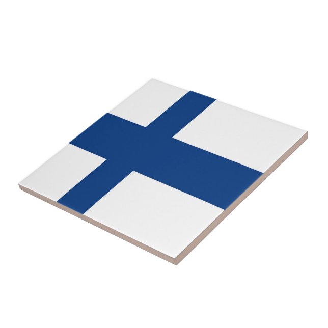zFI001 FINNISH FLAG, Finnland, Fliese (Seite)