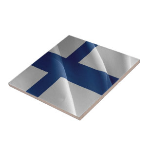 zFI002 Finnische Wellenflagge Finnland Fliese