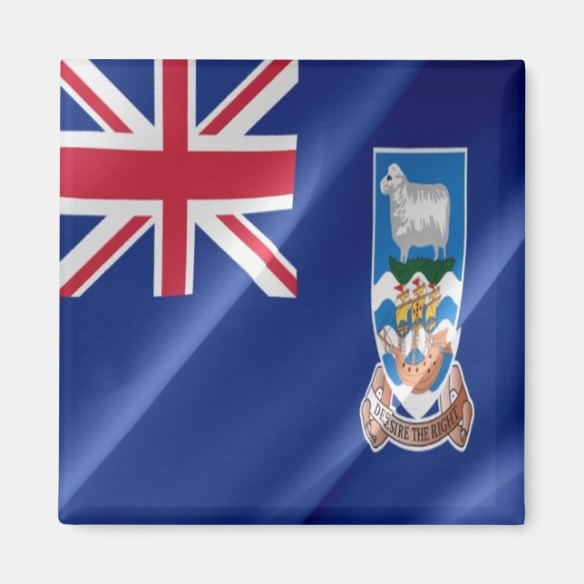 zFK002 FALKLAND Islands, Waving Flag, Kühlschrank Magnet (Vorne)