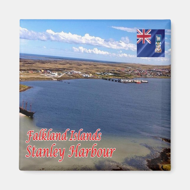zFK007 STANLEY Harbour, Falklandinseln, Kühlschran Magnet (Vorne)