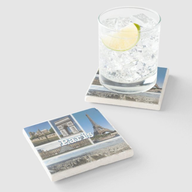 zFR032 TOUR EIFFEL und PARIS, Frankreich, Europa, Steinuntersetzer (Seitenansicht)