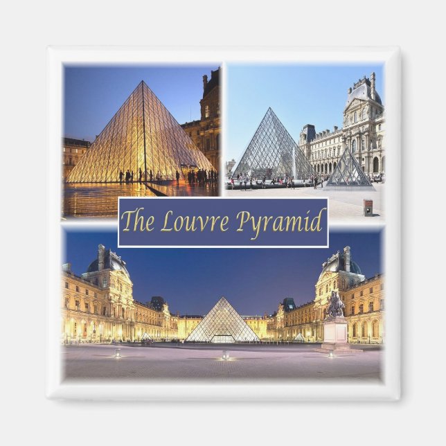 zFR047 THE LOUVRE PYRAMID, Paris, Frankreich, Frid Magnet (Vorne)