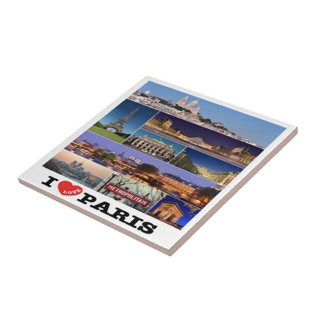 zFR057 PARIS "I Liebe", Frankreich, Fliese (Seite)