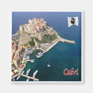 zFR121 CALVI Panorama, Korsika, Kühlschrankmagnet Magnet